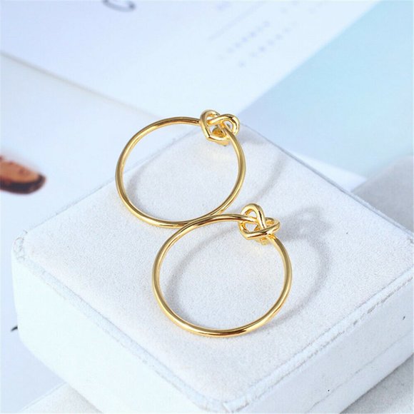 Kate Spade NOC Love Me Knot Hoop Earrings Gold Spade Back Clasp